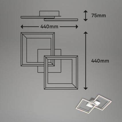 Brilo - LED Aptumšojama virsapmetuma lustra FRAME 2xLED/11W/230V