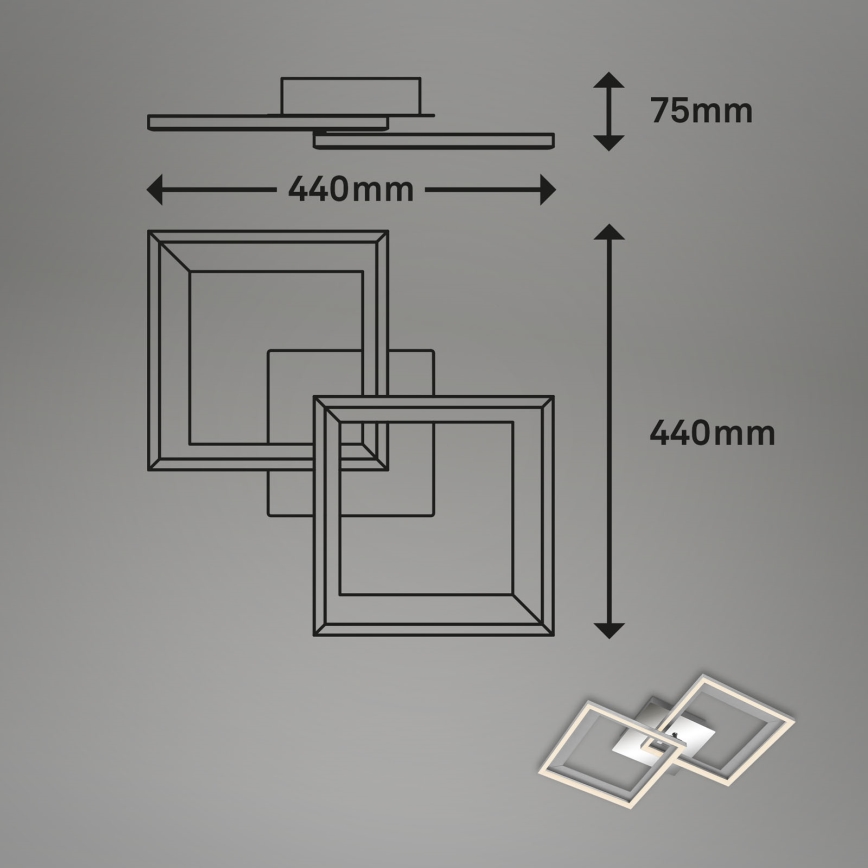 Brilo - LED Aptumšojama virsapmetuma lustra FRAME 2xLED/11W/230V