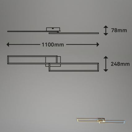 Brilo - LED Aptumšojama virsapmetuma lustra FRAME 2xLED/20W/230V 2700-5000K + tālvadības pults