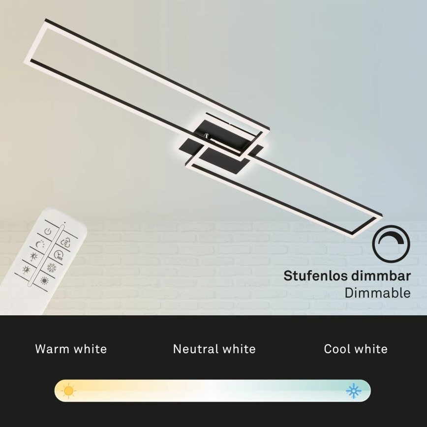 Brilo - LED Aptumšojama virsapmetuma lustra FRAME 2xLED/20W/230V 2700-6500K + tālvadības pults