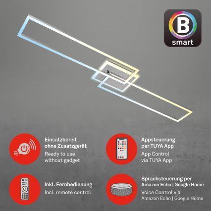 Brilo - LED Aptumšojama virsapmetuma lustra FRAME 2xLED/20W/230V 2700-6500K Wi-Fi Tuya + tālvadības pults