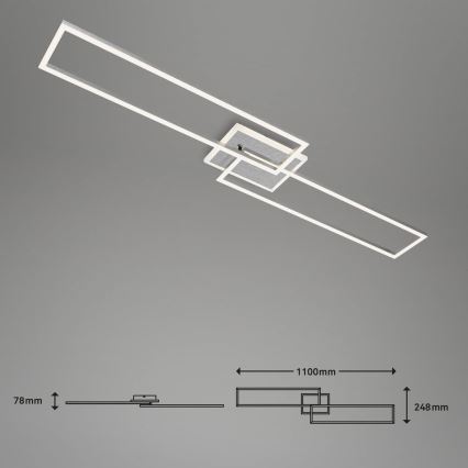 Brilo - LED Aptumšojama virsapmetuma lustra FRAME 2xLED/20W/230V 2700-6500K Wi-Fi Tuya + tālvadības pults