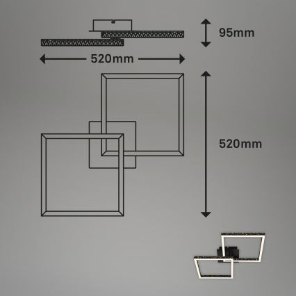 Brilo - LED Aptumšojama virsapmetuma lustra FRAME 2xLED/9W/230V