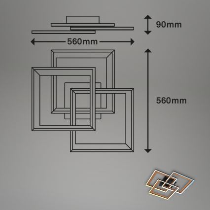 Brilo - LED Aptumšojama virsapmetuma lustra FRAME LED/45W/230V 2700-6500K + tālvadības pults