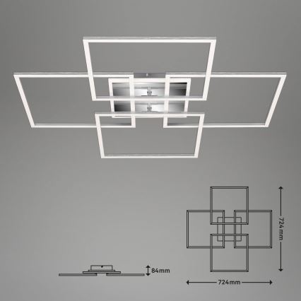 Brilo - LED Aptumšojama virsapmetuma lustra FRAME LED/50W/230V 2700-6500K Wi-Fi Tuya + tālvadības pults