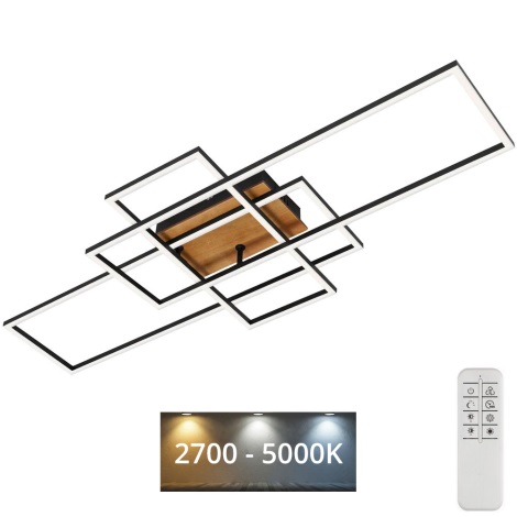 Brilo - LED Aptumšojama virsapmetuma lustra FRAME LED/51W/230V 2700-5000K melna/brūna + tālvadības pults
