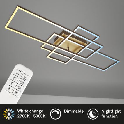 Brilo - LED Aptumšojama virsapmetuma lustra FRAME LED/51W/230V 2700-5000K brūna/zelta + tālvadības pults