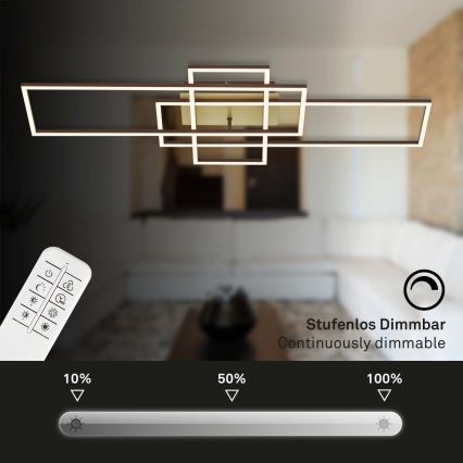 Brilo - LED Aptumšojama virsapmetuma lustra FRAME LED/51W/230V 2700-5000K brūna/zelta + tālvadības pults