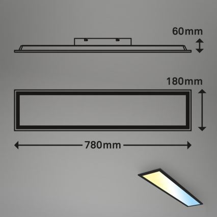 Brilo - LED Aptumšojams virsapmetuma panelis LED/24,5W/230V 3000-6500K + tālvadības pults