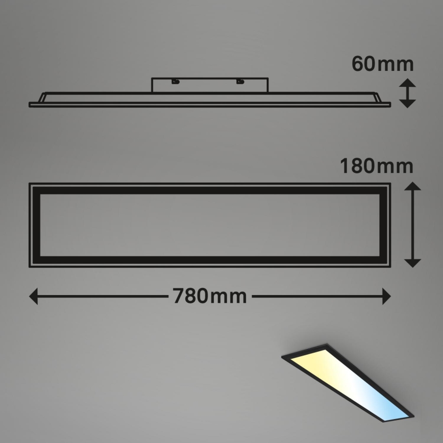 Brilo - LED Aptumšojams virsapmetuma panelis LED/24,5W/230V 3000-6500K + tālvadības pults