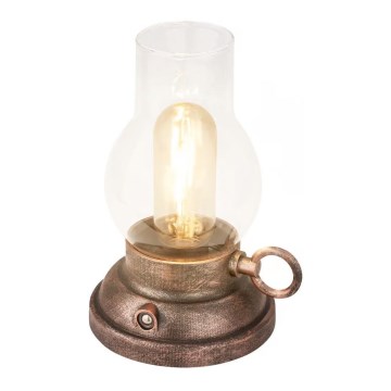 Brilo - LED ar regulējamu spilgtumu āra uzlādējamā galda lampa KANEA LED/1,5W/5V IP44 1200 mAh bronzas