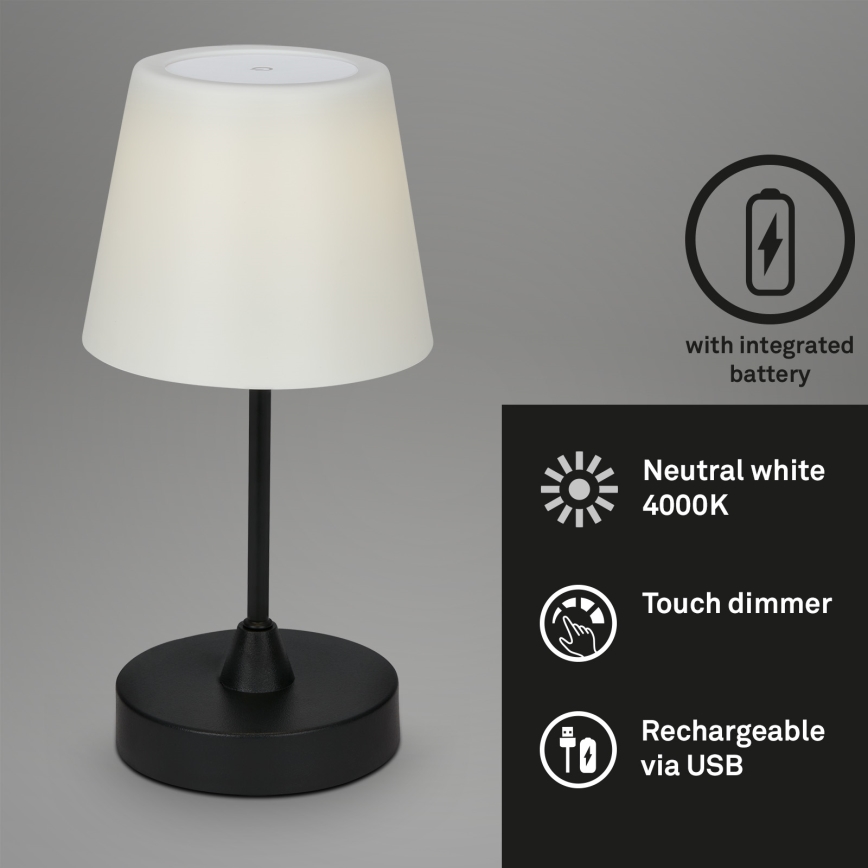 Brilo - LED Āra aptumšojama uzlādējams lampa LED/3W/5V IP44 2000 mAh