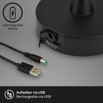 Brilo - LED Āra aptumšojama uzlādējams lampa LED/3W/5V IP44 2000 mAh