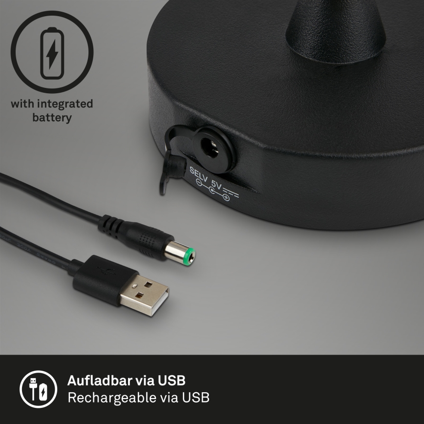 Brilo - LED Āra aptumšojama uzlādējams lampa LED/3W/5V IP44 2000 mAh