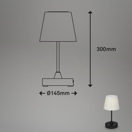 Brilo - LED Āra aptumšojama uzlādējams lampa LED/3W/5V IP44 2000 mAh