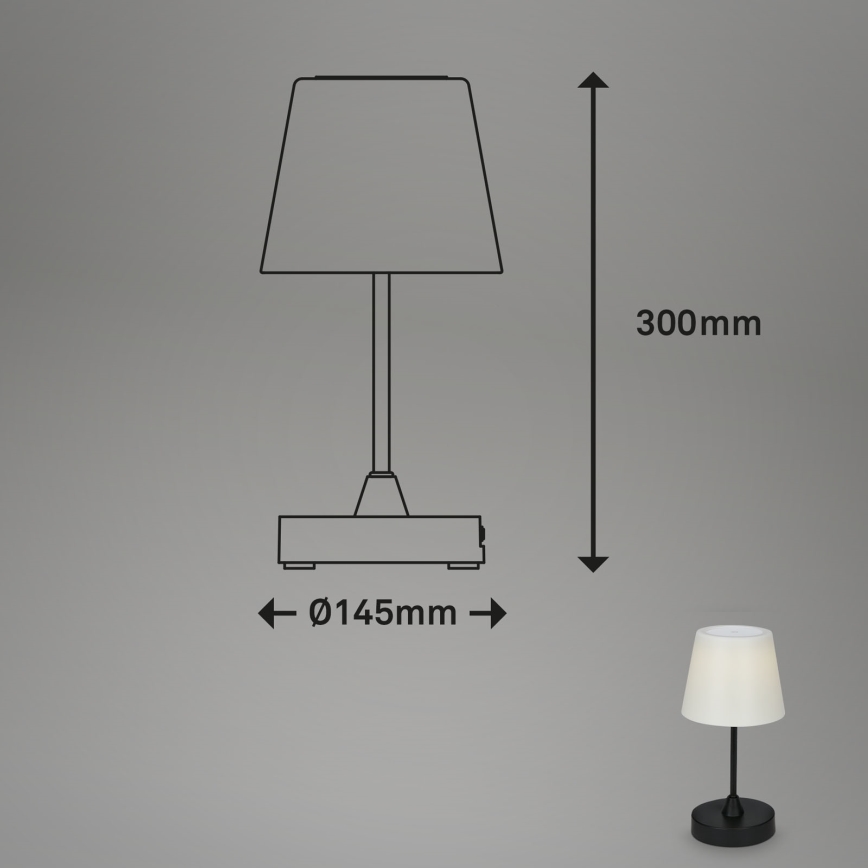 Brilo - LED Āra aptumšojama uzlādējams lampa LED/3W/5V IP44 2000 mAh