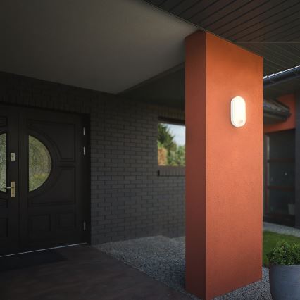 Brilo - LED āra sienas lampa ar kustības un krēslas sensoru RUCH LED/12W/230V IP65 balta