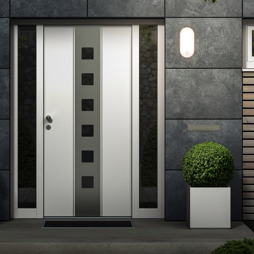 Brilo - LED āra sienas lampa ar kustības un krēslas sensoru RUCH LED/12W/230V IP65 balta