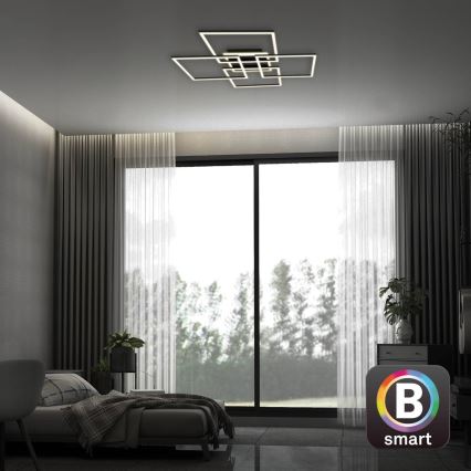 Brilo - LED dimējams griestu gaismeklis FRAME LED/50W/230V 2700-6500K 72,4x72,4cm melna Wi-Fi Tuya + tālvadības pults