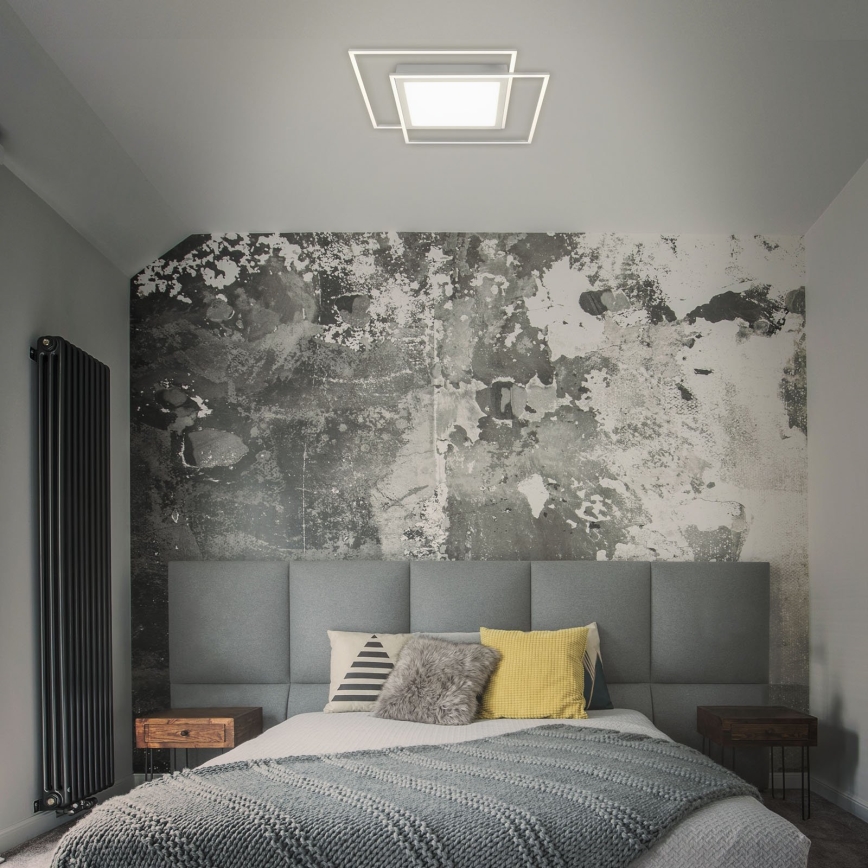 Brilo - LED griestu gaismeklis 2xLED/16W/230V + LED/19W 51,5x51,5 cm matēts hroms