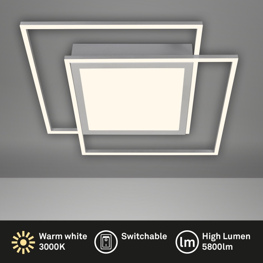 Brilo - LED griestu gaismeklis 2xLED/16W/230V + LED/19W 51,5x51,5 cm matēts hroms