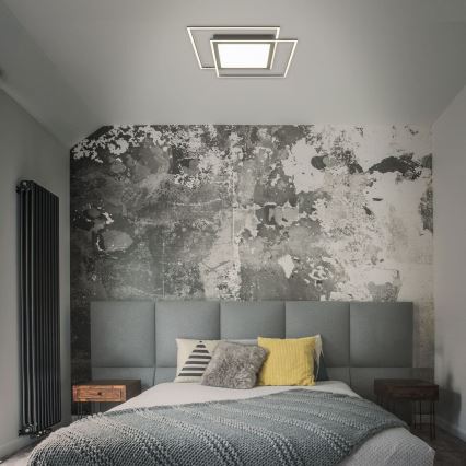 Brilo - LED griestu gaismeklis 2xLED/16W/230V + LED/19W 51,5x51,5 cm melns