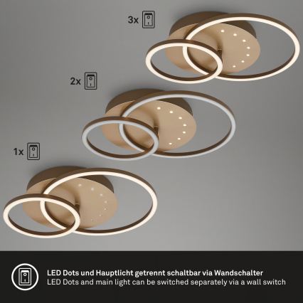 Brilo - LED griestu gaismeklis ar regulējamu spilgtumu LED/26W/230V 3000K brūns