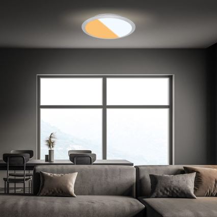 Brilo - LED vannas istabas griestu lampa CTS LED/21W/230V 3000/4000K IP44 Ø 37 cm matēts hroms