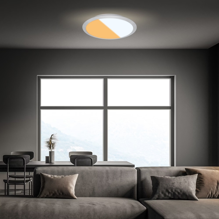 Brilo - LED vannas istabas griestu lampa CTS LED/21W/230V 3000/4000K IP44 Ø 37 cm matēts hroms