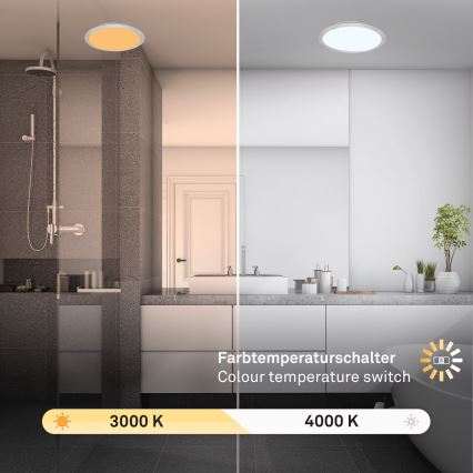 Brilo - LED vannas istabas griestu lampa CTS LED/21W/230V 3000/4000K IP44 Ø 37 cm matēts hroms