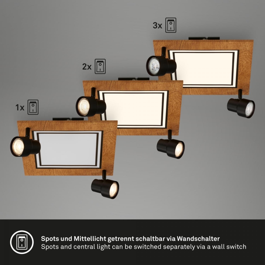Brilo - LED Griestu lampa LED/12W/230V + 2xGU10/9W 3000K