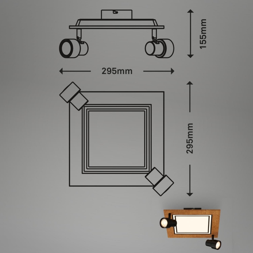 Brilo - LED Griestu lampa LED/12W/230V + 2xGU10/9W 3000K