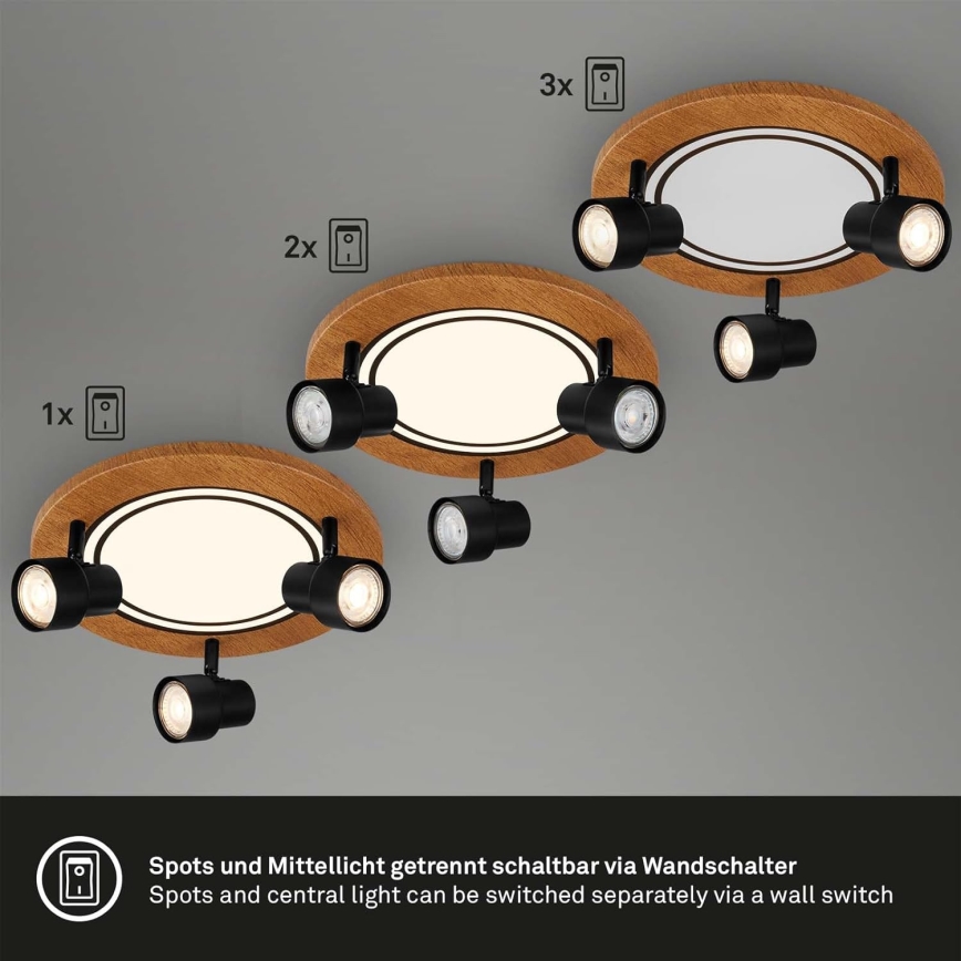 Brilo - LED Griestu lampa LED/12W/230V + 3xGU10/9W 3000K