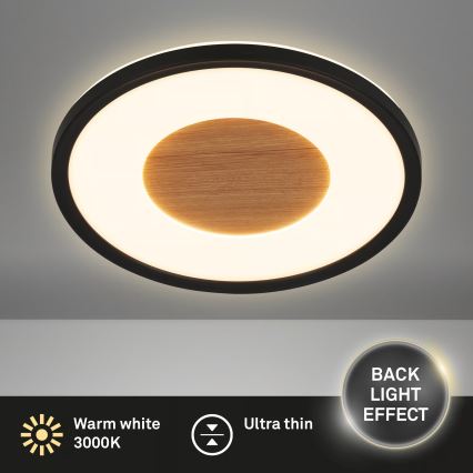Brilo - LED griestu lampa SUFIT WOOD LED/18W/230V 3000K Ø 29 cm