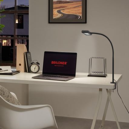 Brilo - LED Pielāgojama galda lampa ar stiprinājumu TRASNA LED/7,5W/230V melna