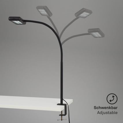 Brilo - LED Pielāgojama galda lampa ar stiprinājumu TRASNA LED/7,5W/230V melna