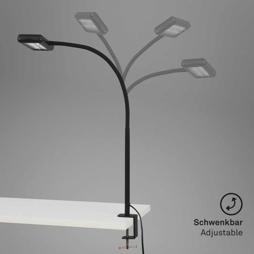 Brilo - LED Pielāgojama galda lampa ar stiprinājumu TRASNA LED/7,5W/230V melna