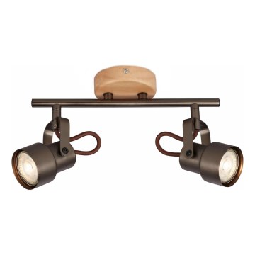 Brilo - LED punktveida gaismeklis TAHUN 2xGU10/5W/230V brūns