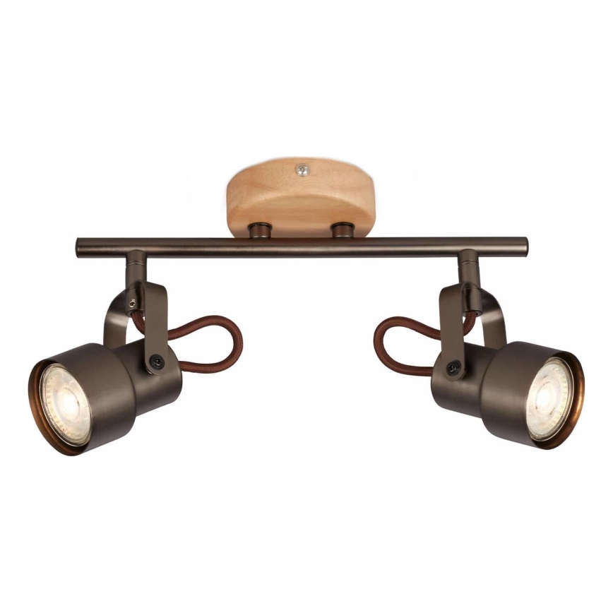 Brilo - LED punktveida gaismeklis TAHUN 2xGU10/5W/230V brūns