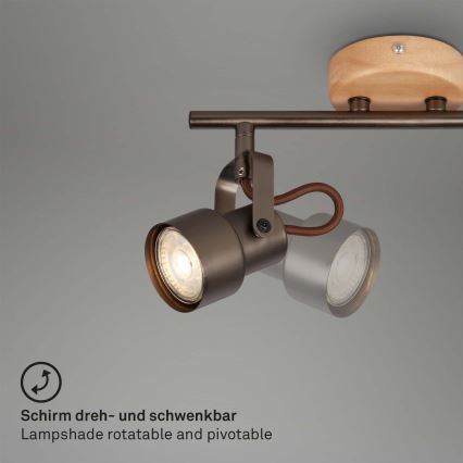 Brilo - LED punktveida gaismeklis TAHUN 2xGU10/5W/230V brūns