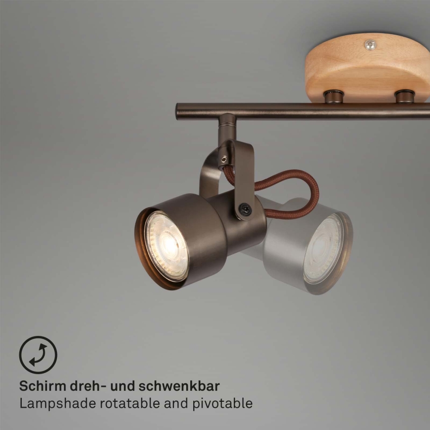 Brilo - LED punktveida gaismeklis TAHUN 2xGU10/5W/230V brūns