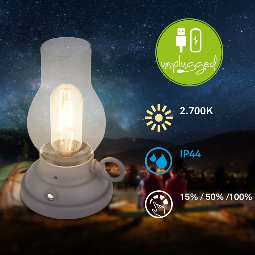 Brilo - LED regulējama āra uzlādējamā galda lampa KANEA LED/1,5W/5V IP44 1200 mAh antracīts