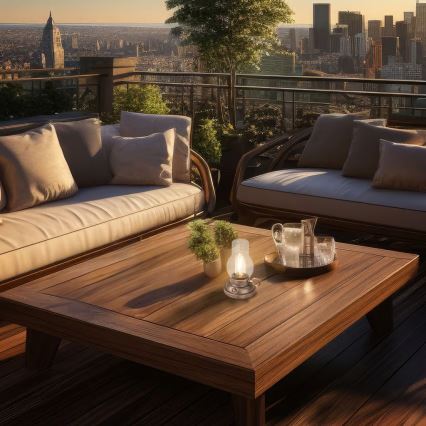 Brilo - LED ar regulējamu spilgtumu āra uzlādējamā galda lampa KANEA LED/1,5W/5V IP44 1200 mAh bronzas