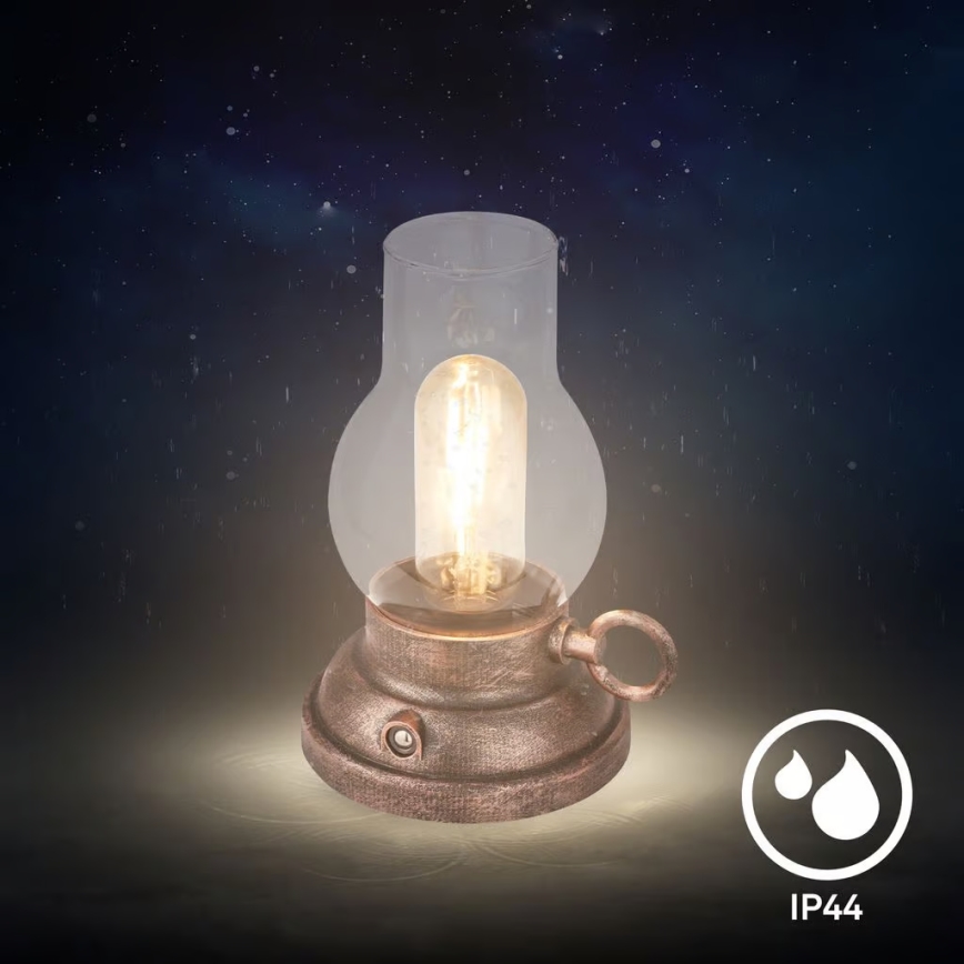 Brilo - LED ar regulējamu spilgtumu āra uzlādējamā galda lampa KANEA LED/1,5W/5V IP44 1200 mAh bronzas