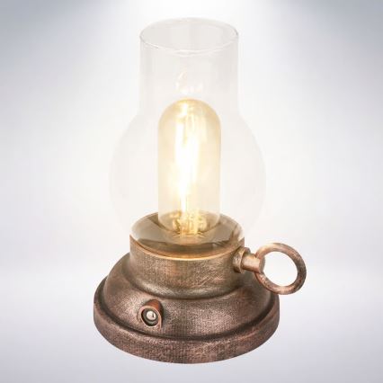 Brilo - LED ar regulējamu spilgtumu āra uzlādējamā galda lampa KANEA LED/1,5W/5V IP44 1200 mAh bronzas