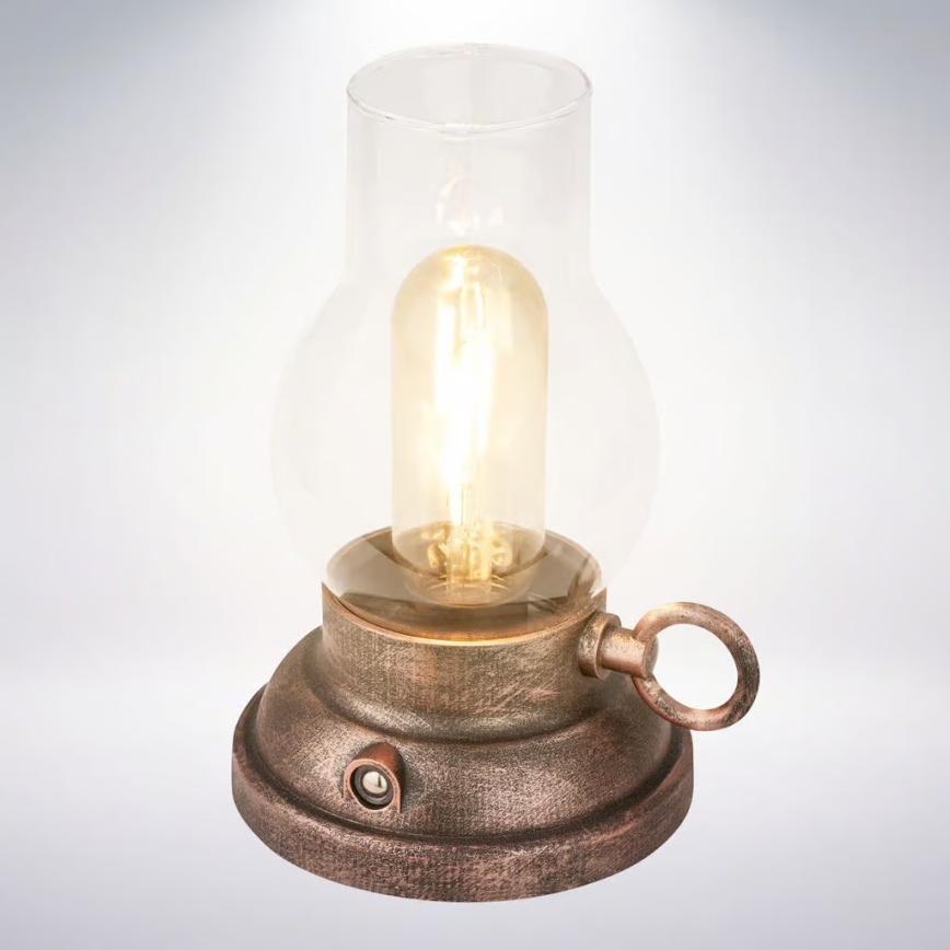 Brilo - LED ar regulējamu spilgtumu āra uzlādējamā galda lampa KANEA LED/1,5W/5V IP44 1200 mAh bronzas