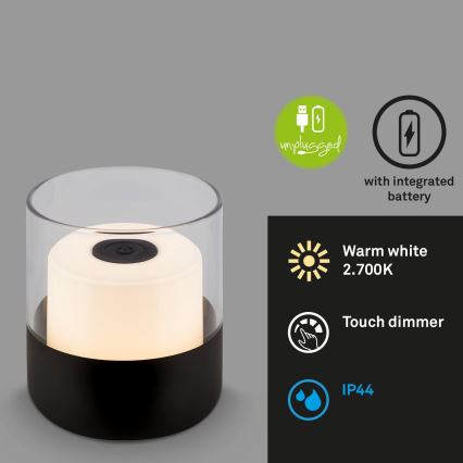 Brilo - LED regulējamā uzlādējamā āra galda lampa LILET LED/2W/5V IP44