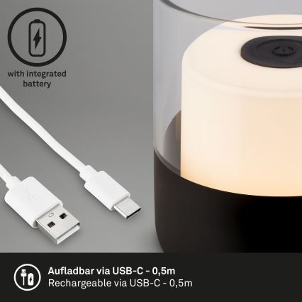 Brilo - LED regulējamā uzlādējamā āra galda lampa LILET LED/2W/5V IP44