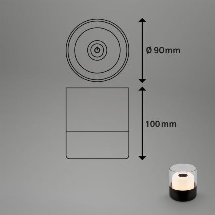 Brilo - LED regulējamā uzlādējamā āra galda lampa LILET LED/2W/5V IP44