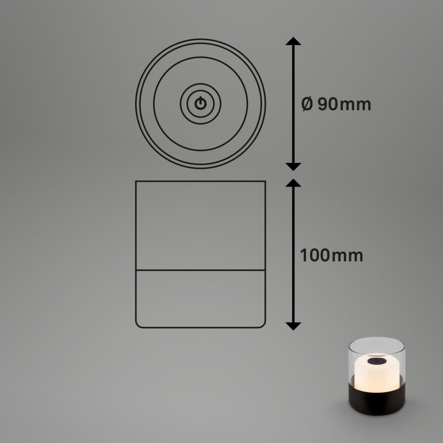 Brilo - LED regulējamā uzlādējamā āra galda lampa LILET LED/2W/5V IP44
